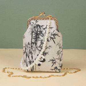 Handmade embroidered pearl celebrity cheongsam banquet bag - Yandan_Hanfu