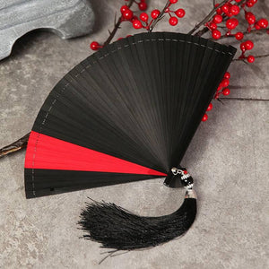 Folding fan female dance fan Hanfu Chinese style full bamboo fan - Yandan_Hanfu
