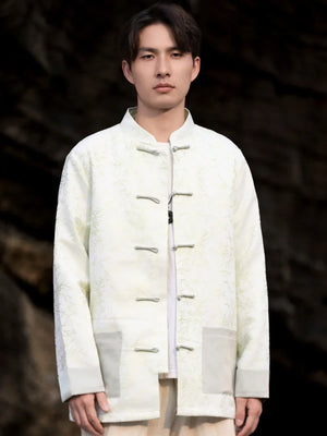 New Chinese style jacquard disc button top men's Tang suit - Yandan_Hanfu