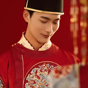 Ming-style wedding dress couple suit | Chinese-style&Tang-style dress Xiuhe wedding dress - Yandan_Hanfu