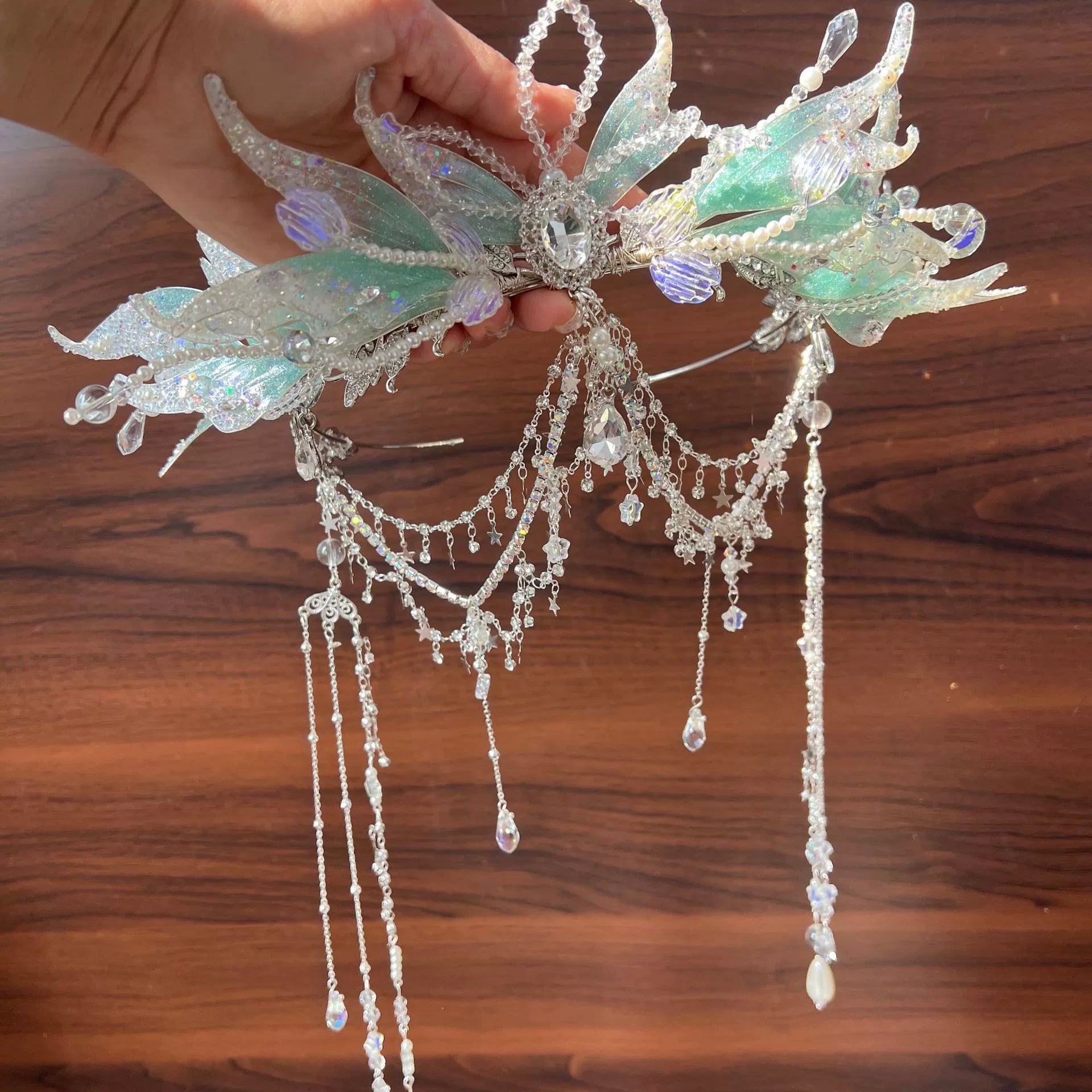 Mermaid Princess Crown – Ethereal Hair Accessory for Hanfu & Fantasy Photoshoots