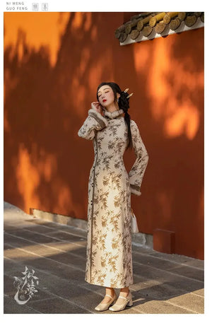 Cheongsam Mao autumn and winter daily Hanfu - Yandan_Hanfu