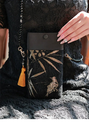 Bamboo & Bird Motif Bag | Modern Take on Vintage Crossbody - Yandan_Hanfu