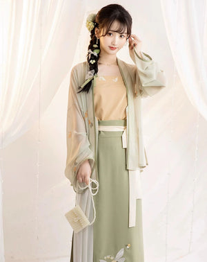 Song Dynasty | Casual Hanfu Summer Green Suit Skirt - Yandan_Hanfu