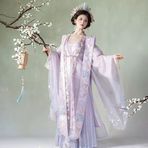 Purple Song Dynasty embroidered big-sleeved Chinese Hanfu - Yandan_Hanfu
