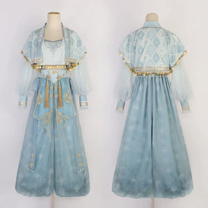 【Cloud traveler】 blue Hanfu Dunhuang Western style ethnic style suit Princess Jasmine - Yandan_Hanfu