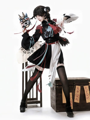 【Walk with Spirits】New Chinese Lolita Outfit – Han-Inspired Top and Skirt Duo - Yandan_Hanfu