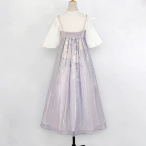 Purple daily Chinese style suspender skirt fairy style - Yandan_Hanfu