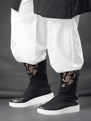 Men's shoes retro official boots auspicious cloud embroidery - Yandan_Hanfu