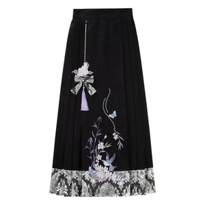 “Swallow’s Return” – Modern Hanfu Layered Vest & Skirt Set | Autumn-Winter Everyday Chinese Style - Yandan_Hanfu