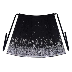 Original imitation luodian horse face skirt, new Chinese style, daily work, improved short-sleeved Hanfu summer - Yandan_Hanfu