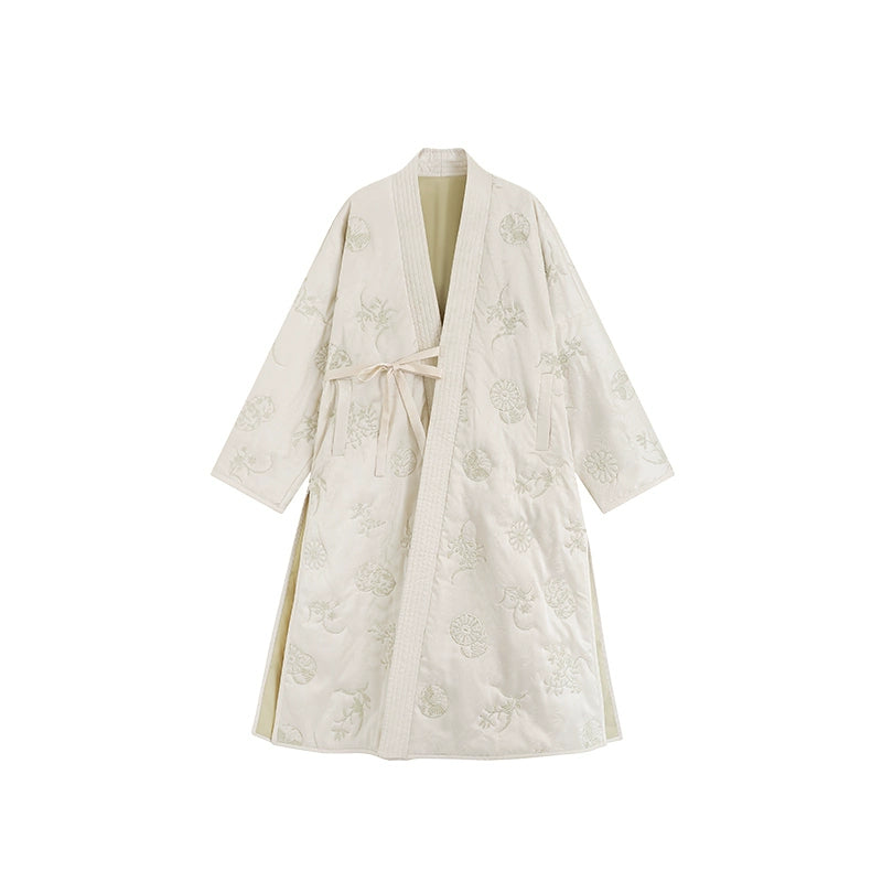 Snowseeker β Tang-Inspired Long Hanfu Robe & Song-Style Pants Set | Elegant Winter New Chinese Outfit