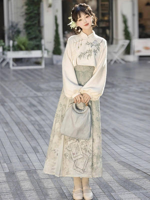 Lixiang leads to Hanfu women's Han elements Chinese style new Chinese top dress set spring and autumn - Yandan_Hanfu