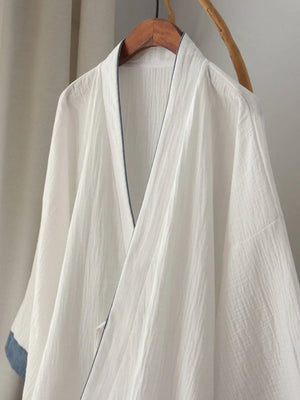 Chinese style white Hanfu robe homewear pajamas pajamas pure cotton - Yandan_Hanfu