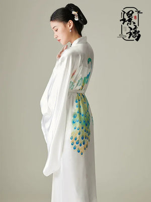 New Chinese style high-end morning robe large size nightgown Hanfu wide-sleeved pajamas - Yandan_Hanfu
