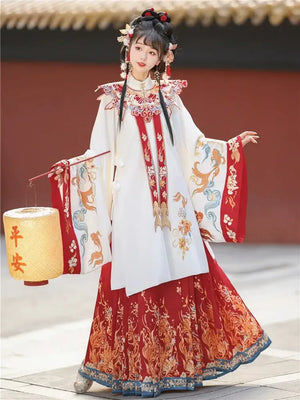 Flower marriage Ming Dynasty Red Hanfu - Yandan_Hanfu