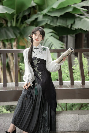 Zhujian Snow New Chinese Hanfu Dress Daily National Style Han Elements Set - Yandan_Hanfu