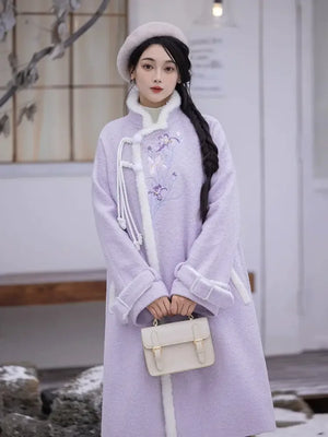 Iris set embroidery purple autumn and winter Hanfu - Yandan_Hanfu