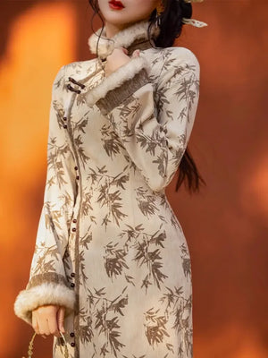 Cheongsam Mao autumn and winter daily Hanfu - Yandan_Hanfu