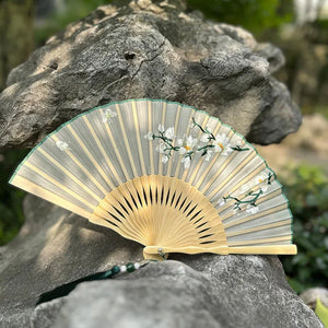 Suzhou double-sided embroidery fan antique embroidery folding fan antique fan cheongsam - Yandan_Hanfu