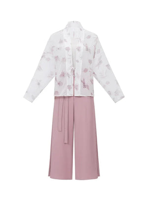 Three color Song style Modern Hanfu Short Shirt and Song Pants Hanfu Women's Summer - Yandan_Hanfu