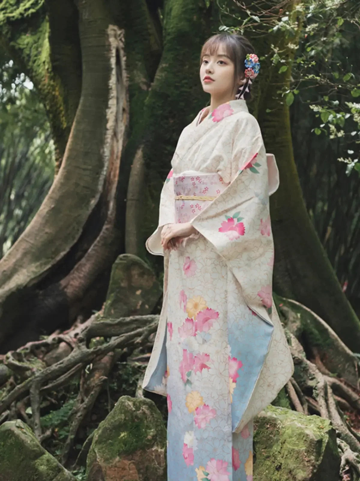 White Japanese kimono retro small sleeve modified kimono - Yandan_Hanfu