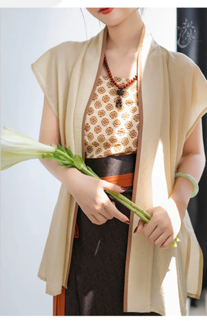 Song Dynasty Hanfu Airplane Sleeves Song Vest Spinning Skirt Spring and Summer Retro Modern Hanfu - Yandan_Hanfu