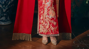 Beloved Dream – New Chinese Red Bridal Qipao/Cheongsam Dress for Engagement, Wedding Toast & Spring Ceremony - Yandan_Hanfu