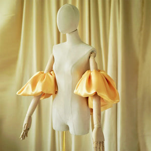 "Yunjing" yellow jacquard pregnant woman cheongsam bride toast dress - Yandan_Hanfu