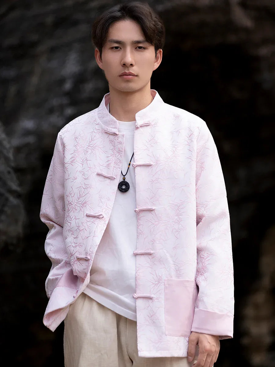 New Chinese style jacquard disc button top men's Tang suit - Yandan_Hanfu