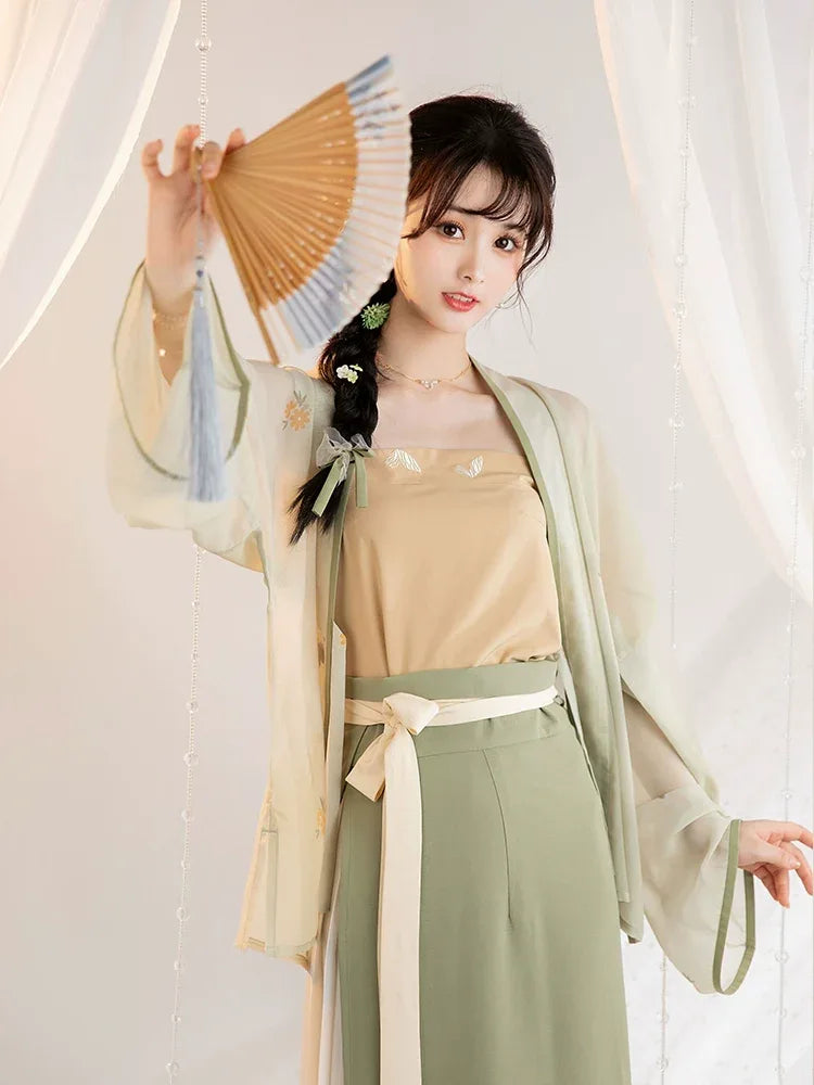 Song Dynasty | Casual Hanfu Summer Green Suit Skirt - Yandan_Hanfu