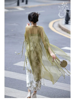 Bamboo Green New Chinese Hanfu Dress - Yandan_Hanfu