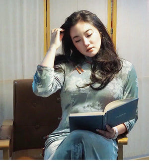 Velvet Elegance – New Chinese Qipao Dress | Autumn/Winter Curve-Flattering Fit - Yandan_Hanfu