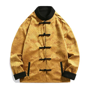 New China style can be worn on both sides, button-down top jacket Tang suit men - Yandan_Hanfu