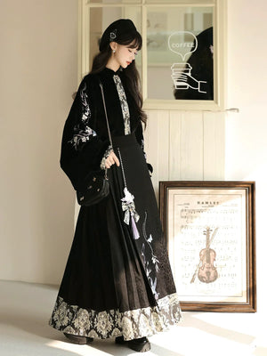 “Swallow’s Return” – Modern Hanfu Layered Vest & Skirt Set | Autumn-Winter Everyday Chinese Style - Yandan_Hanfu