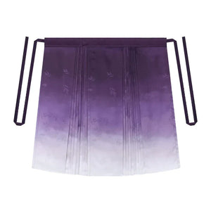 Ming style Hanfu aircraft sleeve top, dark purple gradient horse face skirt - Yandan_Hanfu