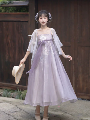Purple daily Chinese style suspender skirt fairy style - Yandan_Hanfu