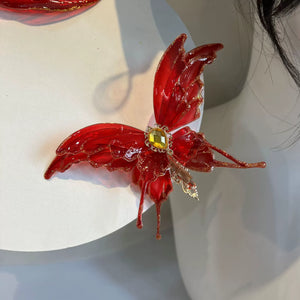 Dunhuang Princess Headpiece Set – Exotic Red Tassel Hair Accessories for Hanfu & Oriental Dance - Yandan_Hanfu