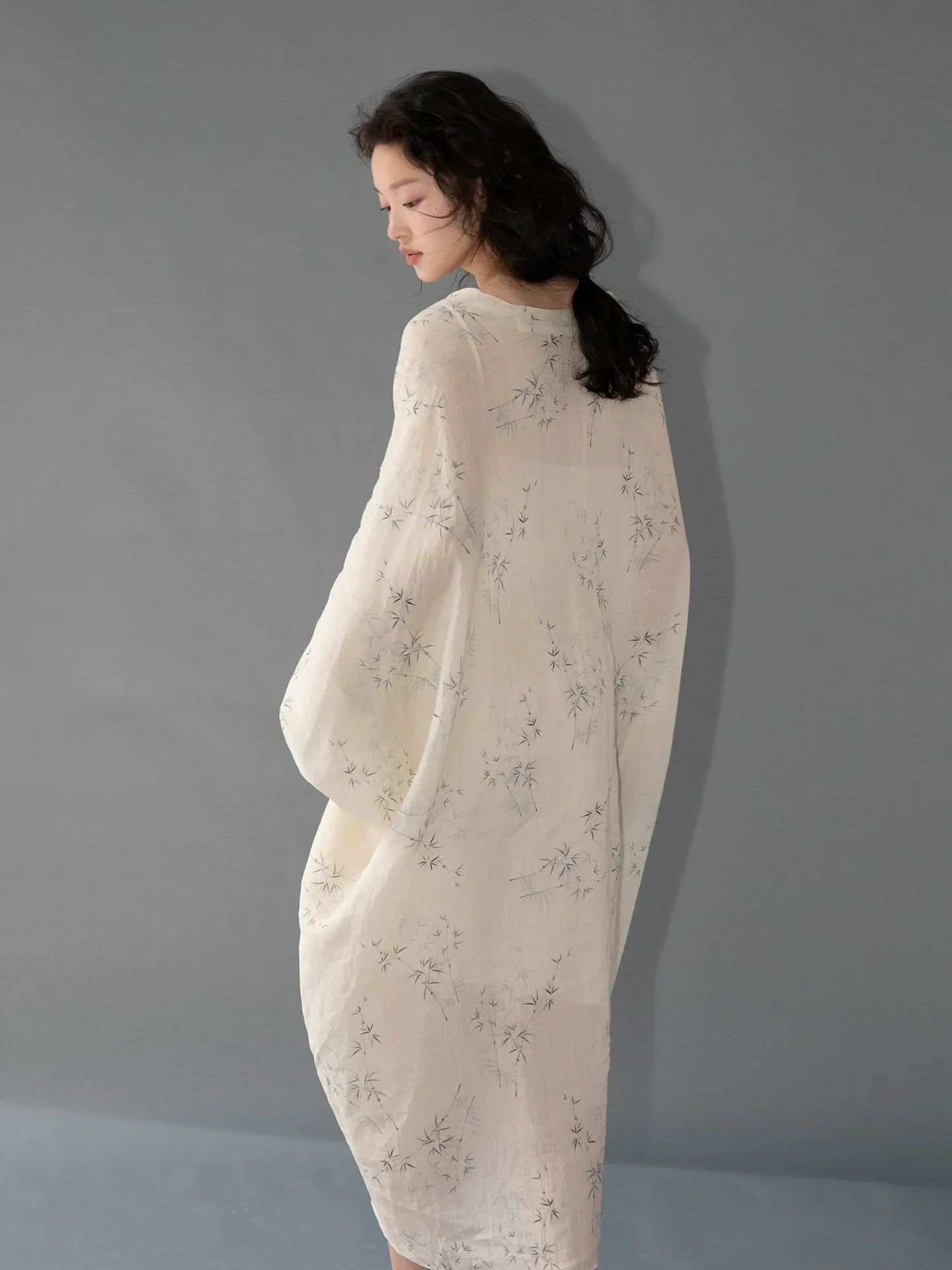 100% Ramie Modern Chinese Dress – Zen-Inspired Summer Travel Maxi with Relaxed Silhouette - Yandan_Hanfu