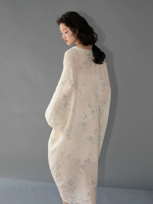 100% Ramie Modern Chinese Dress – Zen-Inspired Summer Travel Maxi with Relaxed Silhouette - Yandan_Hanfu