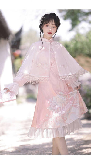Feihua Fish Shadow Hanfu Women's Daily Han Element New Chinese Style Cheongsam Dress - Yandan_Hanfu