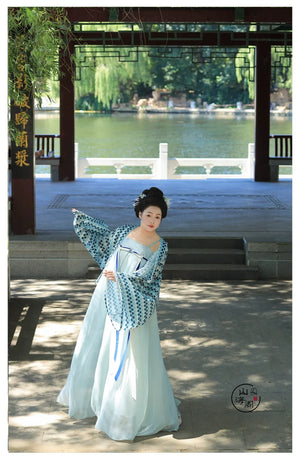 Bicheng – Plus Size Tang-Style Hanfu | Famen Temple Inspired Qi-Xiong Set for Autumn - Yandan_Hanfu