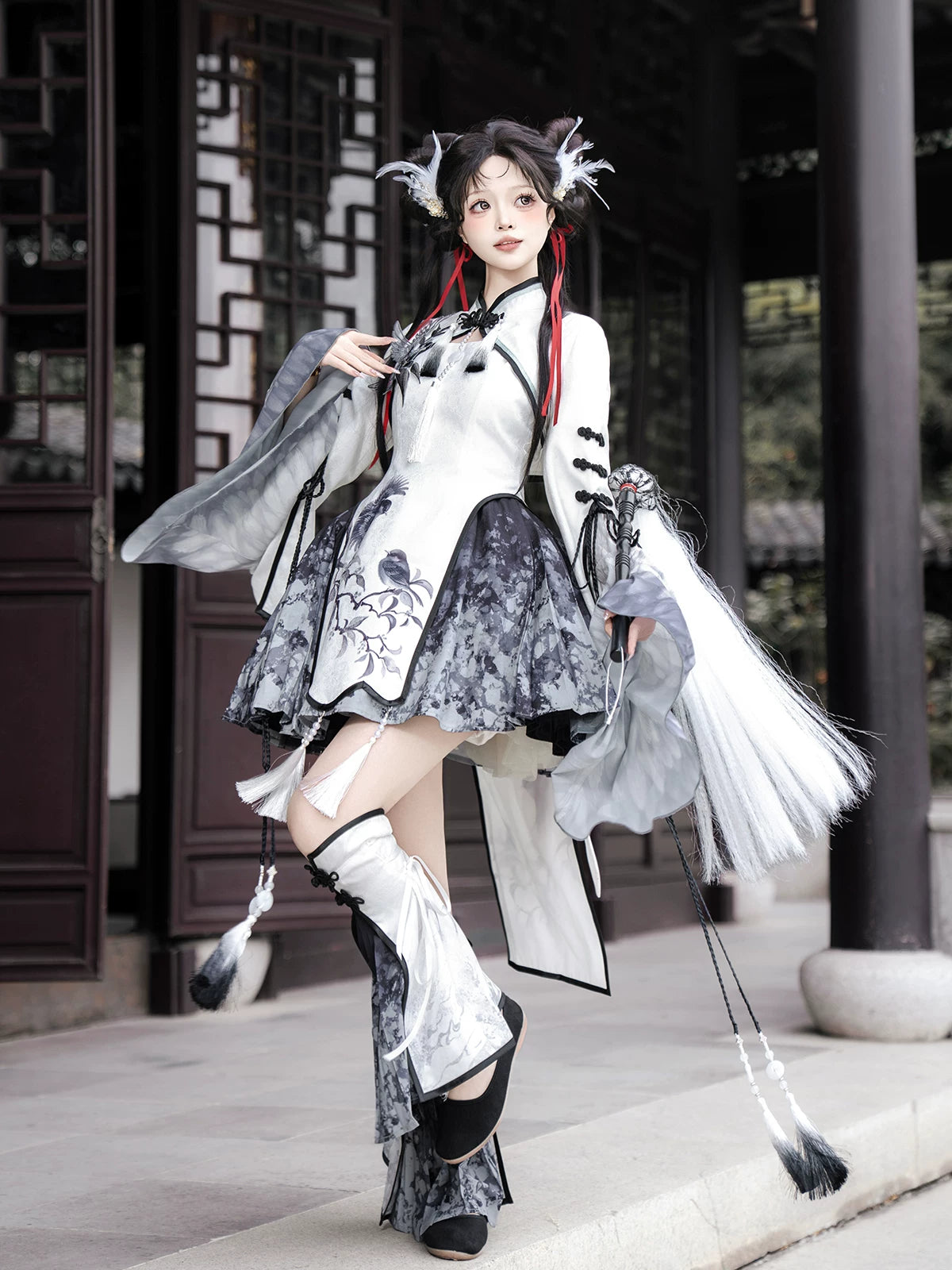 Magpie Feather New Chinese Style Hanfu Set | 4-Piece Spring Autumn