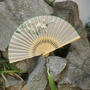 Suzhou double-sided embroidery fan antique embroidery folding fan antique fan cheongsam - Yandan_Hanfu