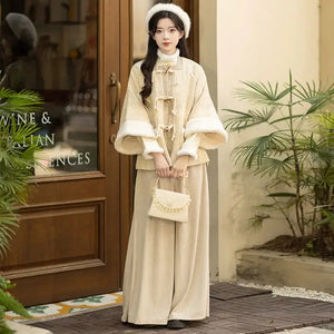 Qiongyuge chestnut Ming Hanfu set - Yandan_Hanfu