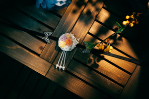 White and pink pearl Korean traditional headgear accessories - Yandan_Hanfu