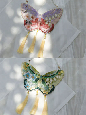 Double-Sided Embroidered Hanfu Crossbody Bag – Chinese Style Pouch for Traditional Outfit Matching - Yandan_Hanfu