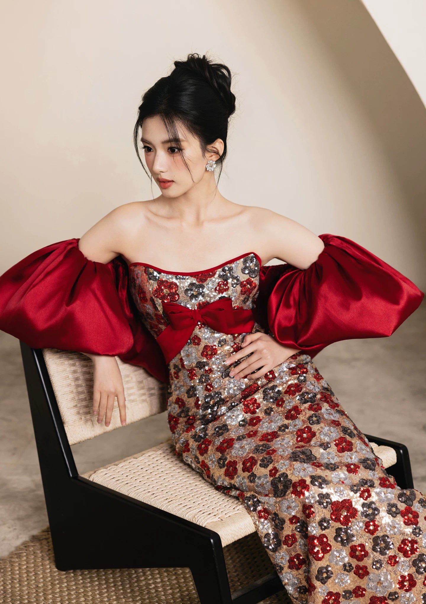 Luna Flower Sequin Wedding Dress