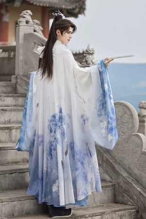 Pine & Crane – Unisex Modern Hanfu Cape | Elegant Ming-Style Cross-Collar Cloak for Spring & Autumn - Yandan_Hanfu