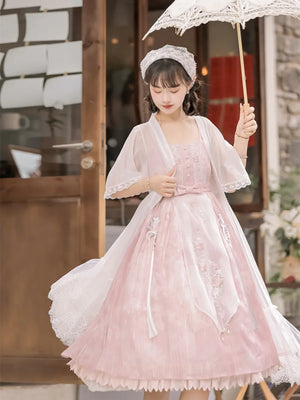 Smoke Fendai Hanfu antique lolita cute sweet Han element two-piece set - Yandan_Hanfu